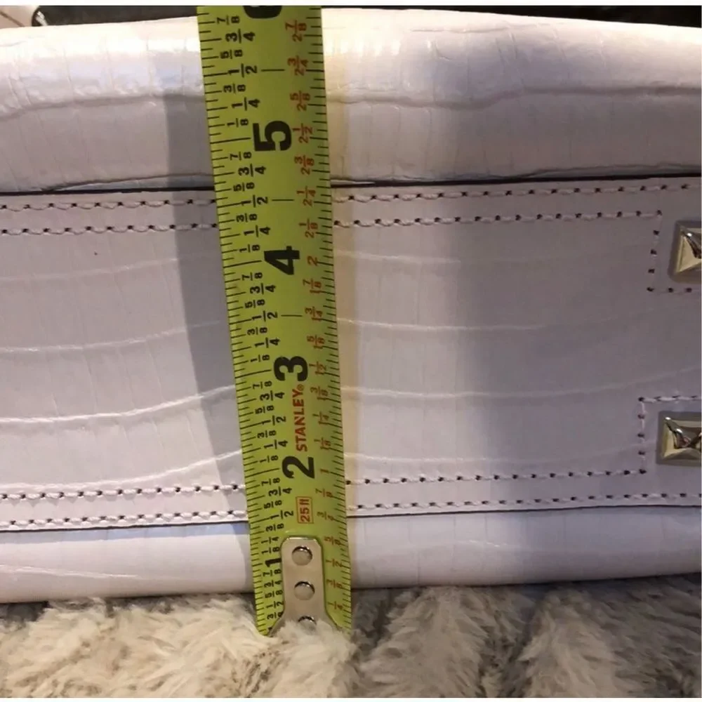 HENRI BENDEL CARLYLE Blush Croc Embossed Top Handle Satchel w/ Strap MINT